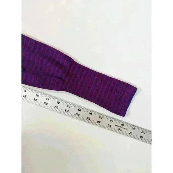 J. Crew Merino Wool Blue & Red Striped Tippi Turtleneck Sweater Size Sma… - Picture 6 of 11